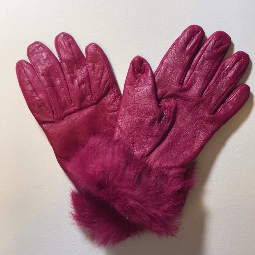 pink/ fuchsia leather gloves